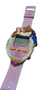 Vtg Tiger Disney Beauty & the Beast Watch Electronic LCD Wrist Game 1992 90s 3D